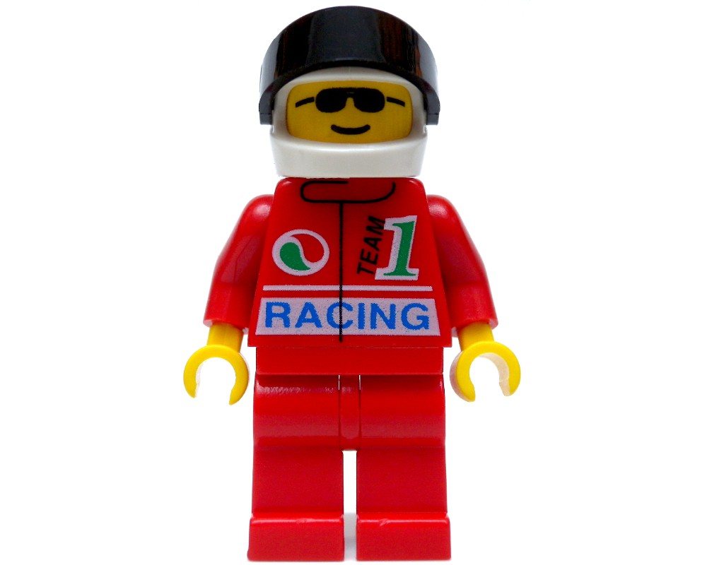LEGO Set fig-000358 Racer, Red Jacket with Octan Logo and 'RACING', Red ...