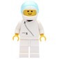 Racer, White Jacket with Zipper, White Helmet with Visor (3626b Head)
