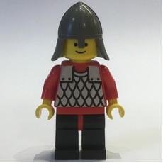 Knight (Scale Mail on Red) - Red Arms, Black Legs, Dark Gray Neck-Protector (fig-000388)