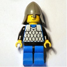 Knight (Scale Mail on Blue) - Black Arms, Blue Legs, Dark Gray Neck-Protector (fig-000390)