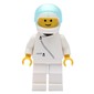 Racer, White Jacket with Zipper, White Helmet with Visor (3626a Head)