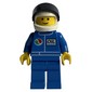 Racer, Blue Jacket with Octan Logo, Blue Legs, White Helmet with Visor