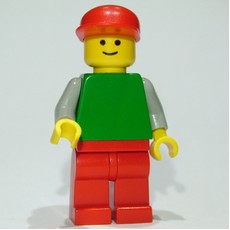 Man - Green Torso, Red Legs, Red Cap (fig-000403)