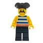 Pirate - Blue Stripes, Black Legs, Black Tricorne