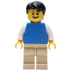 Blue Torso, Tan Legs, Black Hair (fig-000427)