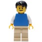 Blue Torso, Tan Legs, Black Hair