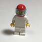 Man, Plain White, Red Helmet with Visor