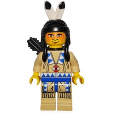 Indian - Tan Clothing, Blue Trim, Quiver (fig-000438)
