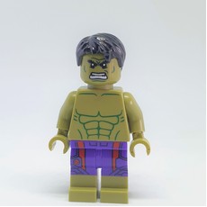 Hulk, Dark Purple Pants, Printed Dark Red Stripes and Avengers Logo (fig-000473)