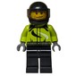 Racer, Lime and Black Jumpsuit, Black Helmet with Visor