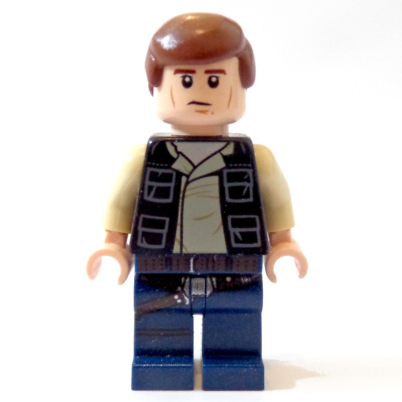 LEGO Set fig 000509 Han Solo Black Vest Dark Blue Legs Smooth