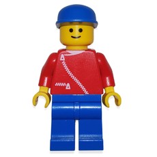 Man, Red Jacket with Zipper and Pockets, Blue Legs, Blue Cap (fig-000520)