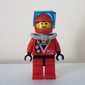 Diver, Man, Red Wetsuit, Red Helmet with Mask, Airtank, Stubble