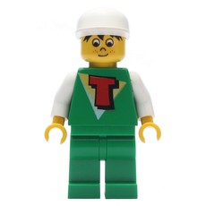 Green Torso with T, Green Legs, White Cap (fig-000544)