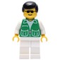 Man, Green Jacket, White Legs, Black Hair