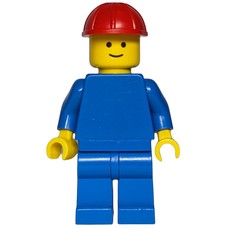 Man, Plain Blue, Red Hard Hat (fig-000577)