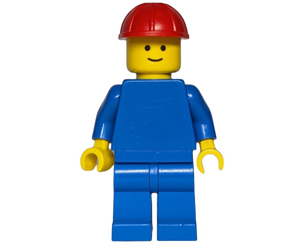 LEGO Set fig-000577 Man, Plain Blue, Red Hard Hat | Rebrickable - Build ...