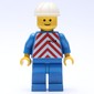 Train Worker - Red Vest, Blue Legs, White Helmet, Plain Face