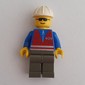 Train Worker - Red Vest, Dark Gray Legs, White Helmet, Sunglasses