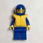 Coast Guard, Yellow Jacket with Zipper, Radio and Badge, Blue Helmet with Visor, Yellow Life Vest, Stubble