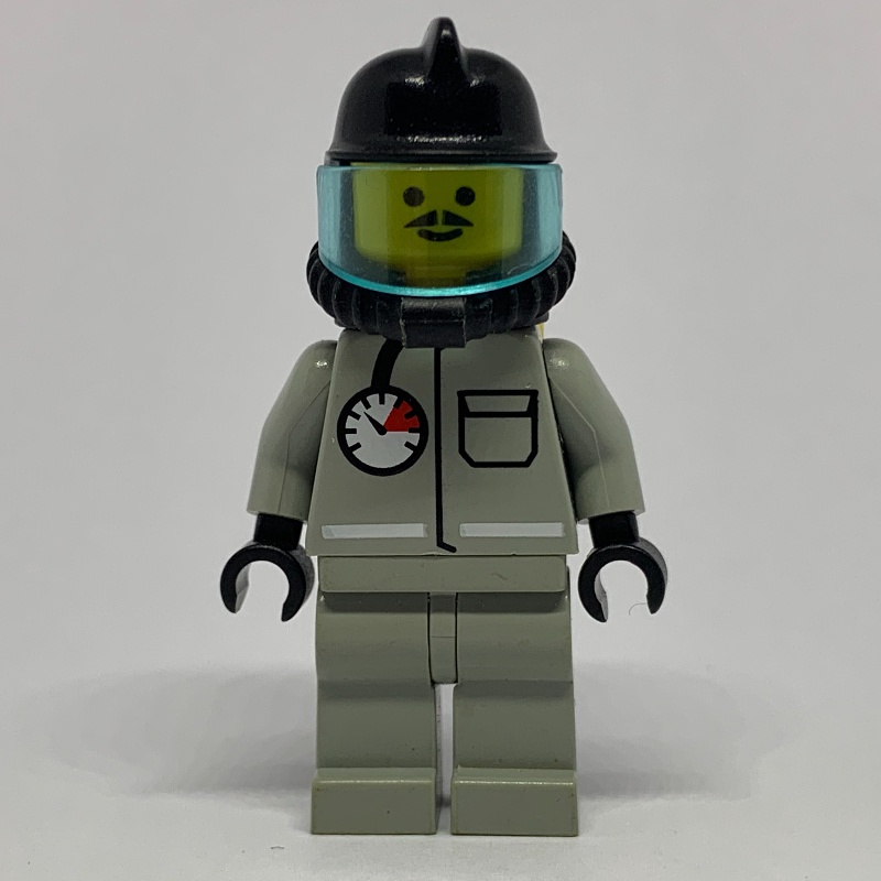 LEGO Set fig-000606 Fireman, Light Gray Fire Suit with Gauge and Pocket ...