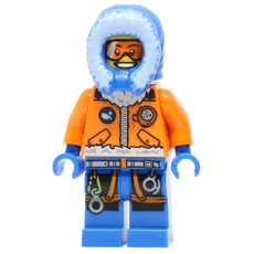 Arctic Explorer, Hood, Printed Orange Goggles (fig-000607)