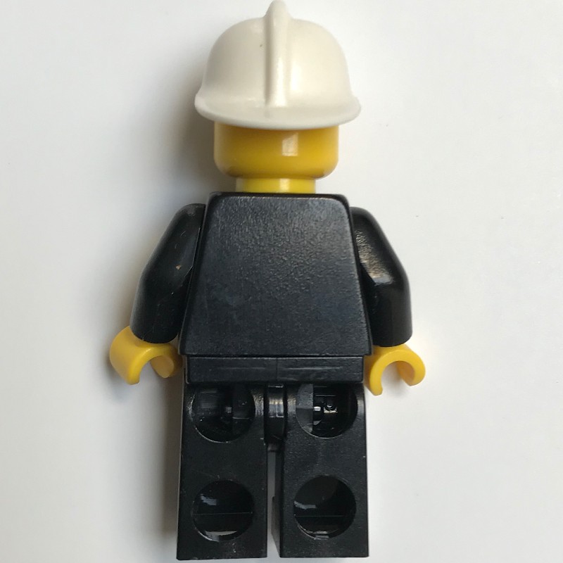 LEGO Set fig-000609 Fireman, Black Fire Jacket with Reflective Stripes ...