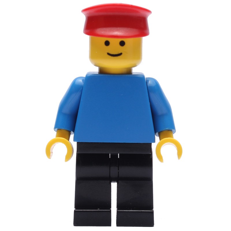 LEGO Set fig-000614 Blue Torso, Black Legs, Red Hat | Rebrickable ...