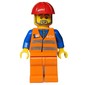 Construction Worker, Orange Safety vest, Orange Legs, Grey Beard