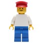 Man, White Torso, Blue Legs, Red Hat