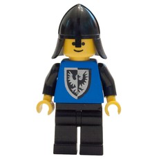 Knight (Black Falcon) - Black Legs, Black Hips, Rounded Shield, Neck-Protector, 3626a (fig-000642)