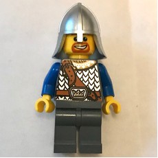 Knight - Blue Torso, Dark Bluish Grey legs, Metallic Silver Helmet (fig-000659)