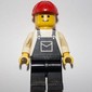 Man, Black Overalls, Red Hard Hat (3626a Head)