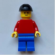 Man, Red Torso, Blue Legs, Black Hard Hat (fig-000677)