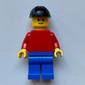 Man, Red Torso, Blue Legs, Black Hard Hat