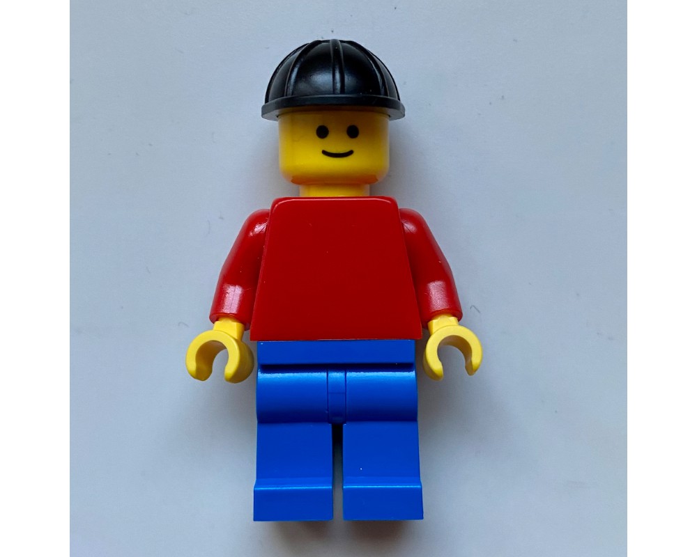 LEGO Set fig-000677 Man, Red Torso, Blue Legs, Black Hard Hat (1989 ...