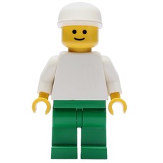 Man, White Torso, Green Legs, White Cap (fig-000681)