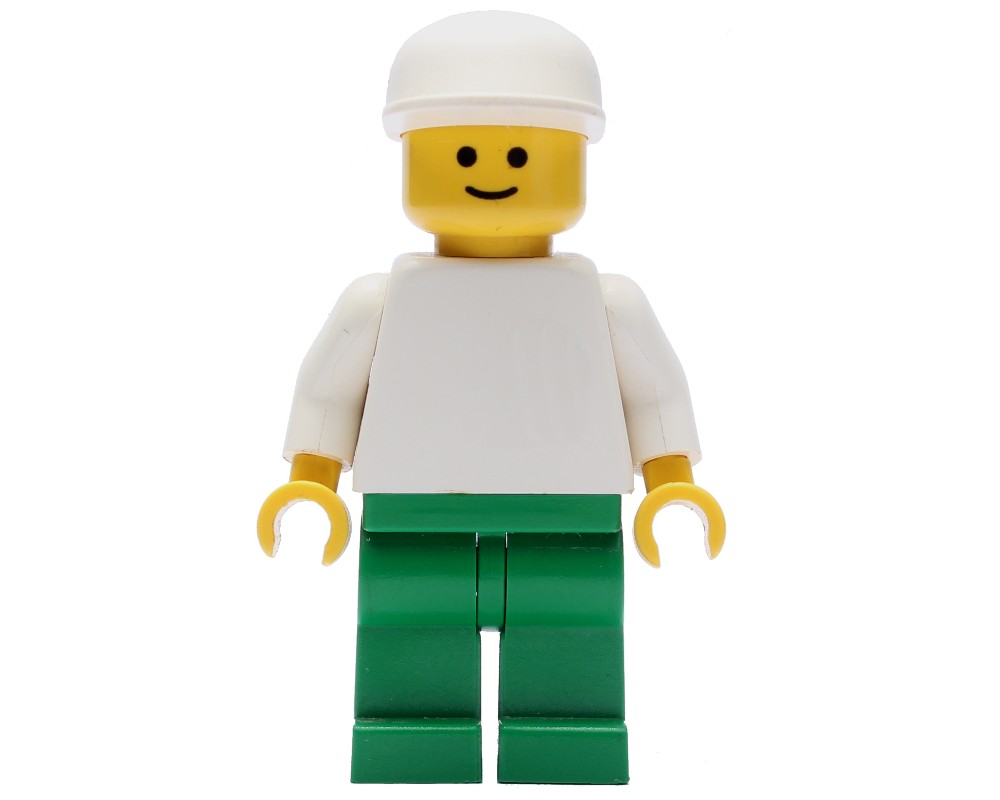 LEGO Set fig-000681 Man, White Torso, Green Legs, White Cap ...