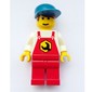Mechanic, Red Overalls, Blue Cap, Printed Hair