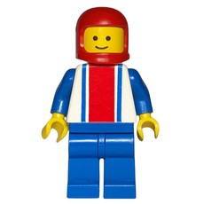 Man, White Torso with Red and Blue Stripes, Blue Legs, Red Helmet (fig-000713)
