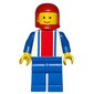 Man, White Torso with Red and Blue Stripes, Blue Legs, Red Helmet