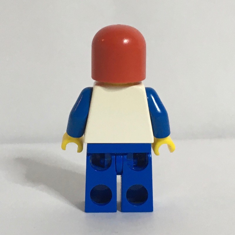 Lego Set Fig-000713 Man, White Torso With Red And Blue Stripes, Blue 