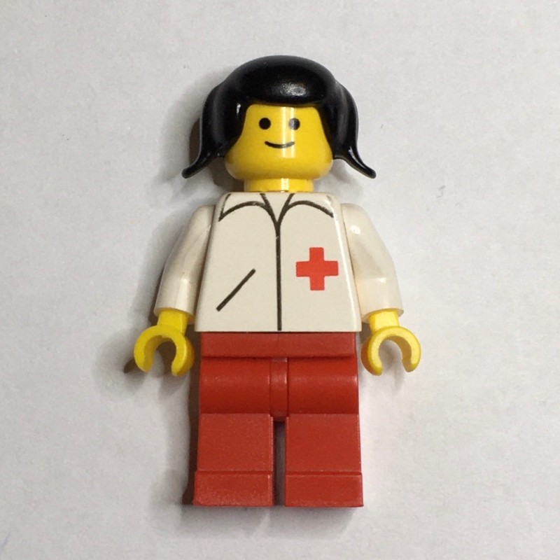 Lego Figure accessories Helmet Red with Black Hair Woman 1705 FA