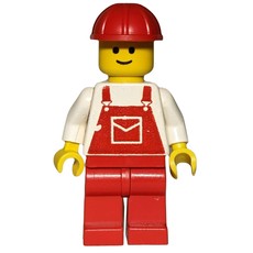 Man, Red Overalls, Red Hard Hat (3626b Head) (fig-000724)