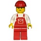 Man, Red Overalls, Red Hard Hat (3626b Head)