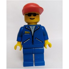Man, Blue Jacket with Zipper, Blue Legs, Red Cap, Sunglasses (fig-000725)