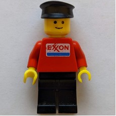 Man, Red Top with Exxon Logo, Black Legs, Black Hat (fig-000726)