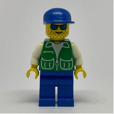 Man, Green Jacket, Blue Legs, Blue Cap, Blue Sunglasses (fig-000728)