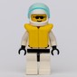 Res-Q Man, Helmet with Visor, Yellow Life Vest, Sunglasses