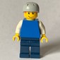 Man, Plain Blue Torso with White Arms, Dark Blue Arms, Light Bluish Gray Helmet